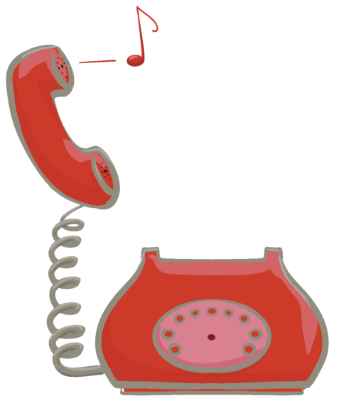 Téléphone ancien rouge