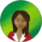 Portrait d'une femme à la peau marron et cheveux raides marrons