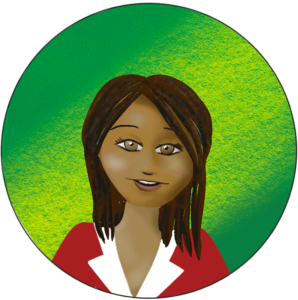 Portrait d'une femme à la peau marron et cheveux raides marrons