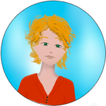 Portrait d'une femme blanche blonde aux yeux verts