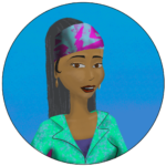 Portrait d'une femme à la peau marron, avec cheveux longs, bandeau et boucles d'oreilles